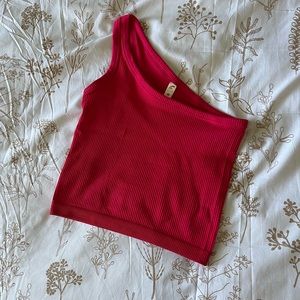 Red Single Shoulder Top